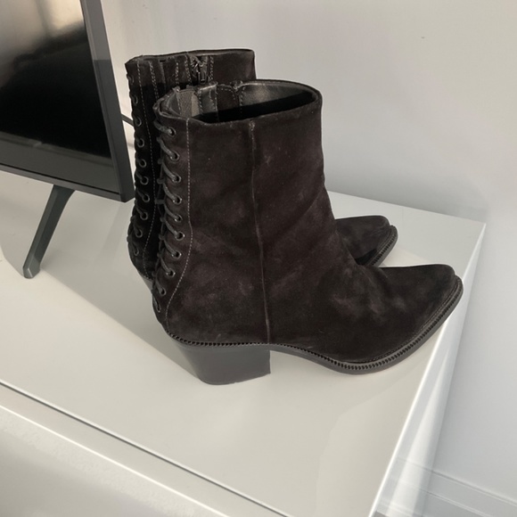 Barbara Bui black suede western lace-back boot size 39/9 - Picture 4 of 7